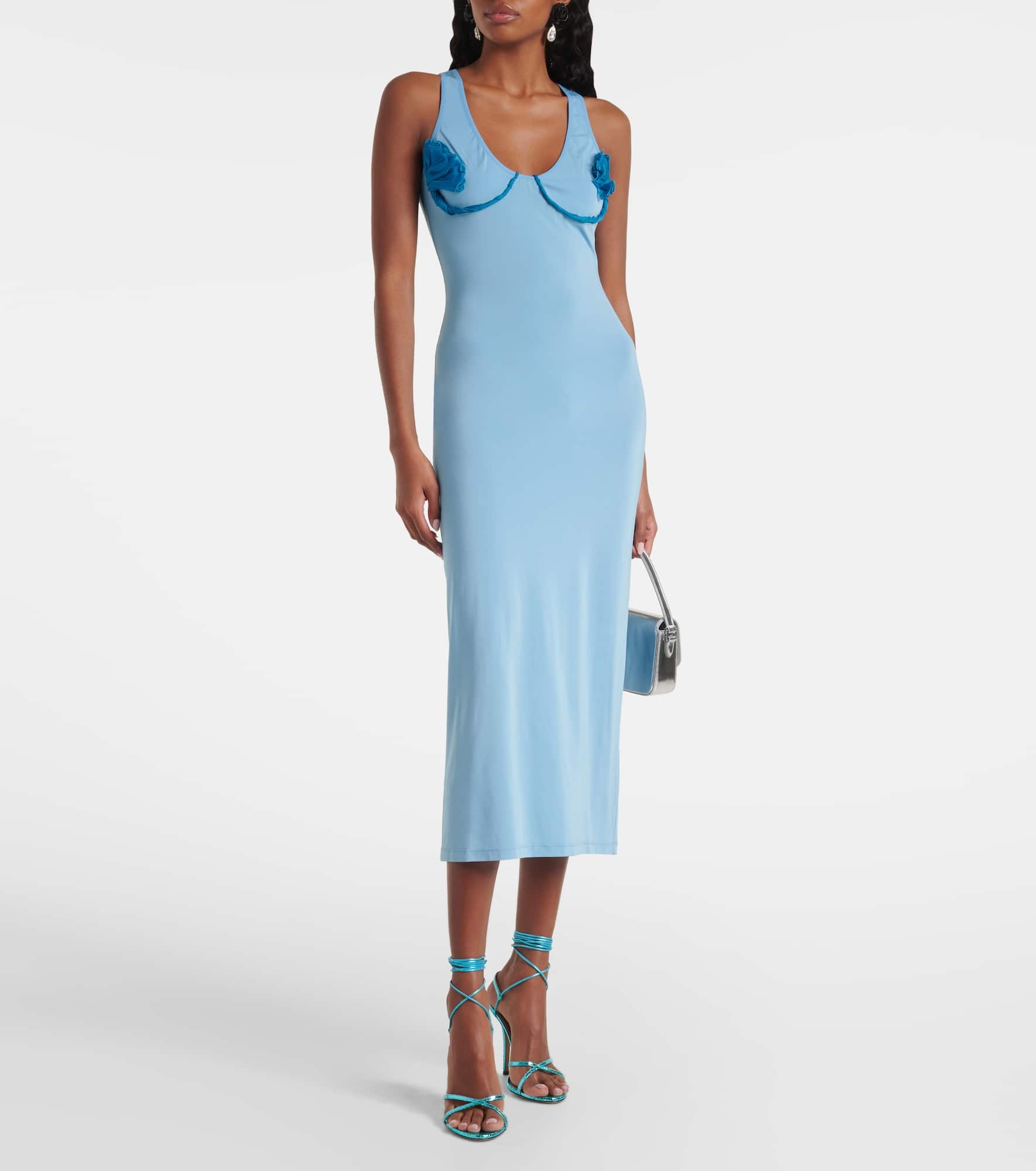 Cosimina floral-appliqué midi dress - 2