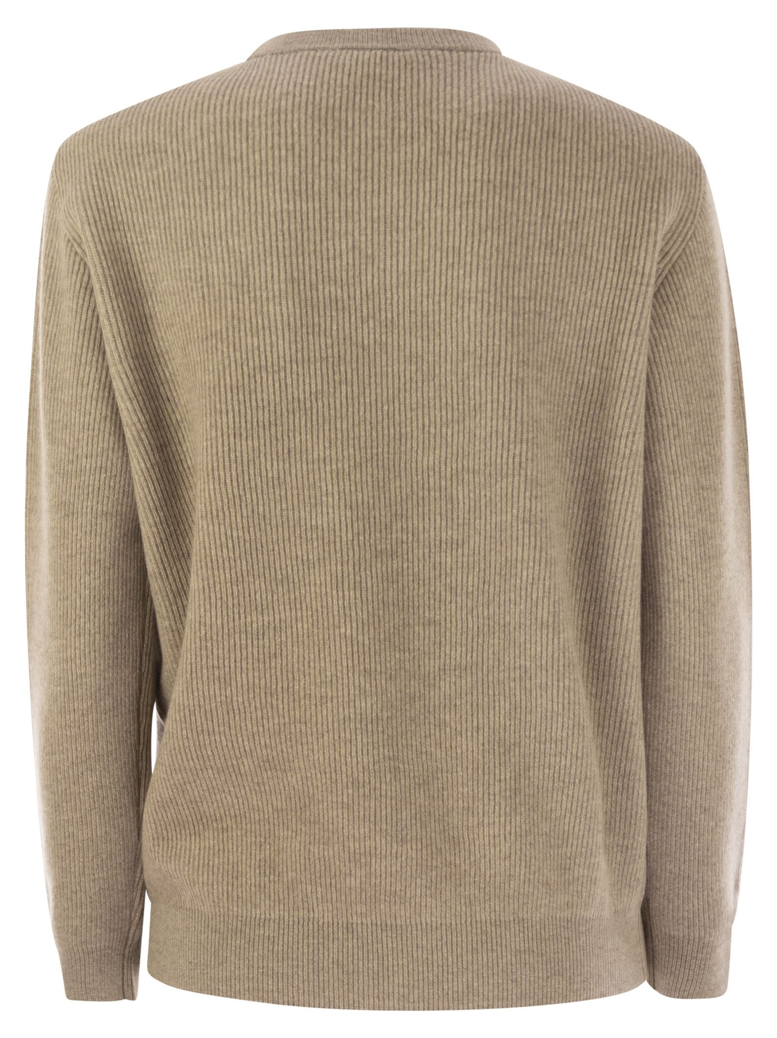 Brunello Cucinelli Women English Rib Cashmere Sweater With Monile - 2