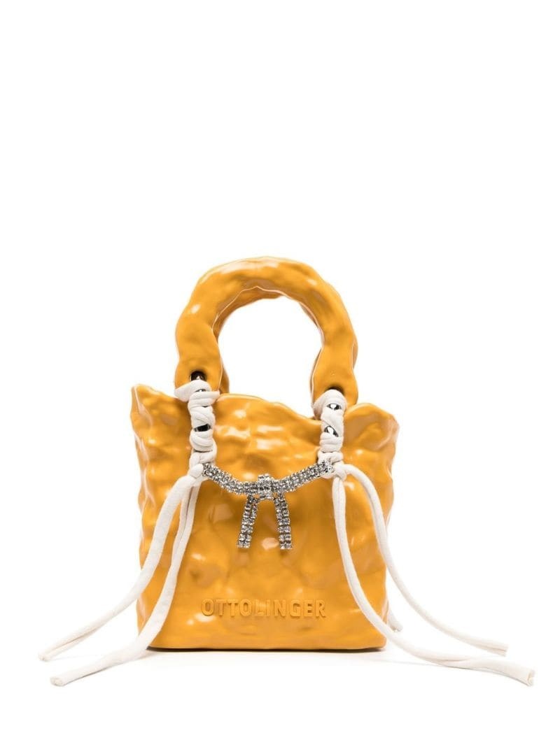 crystal-embellished mini tote bag - 1