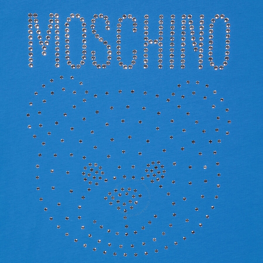 Moschino Blue Crystal Teddy Bear Oversize Cotton T-Shirt - 7