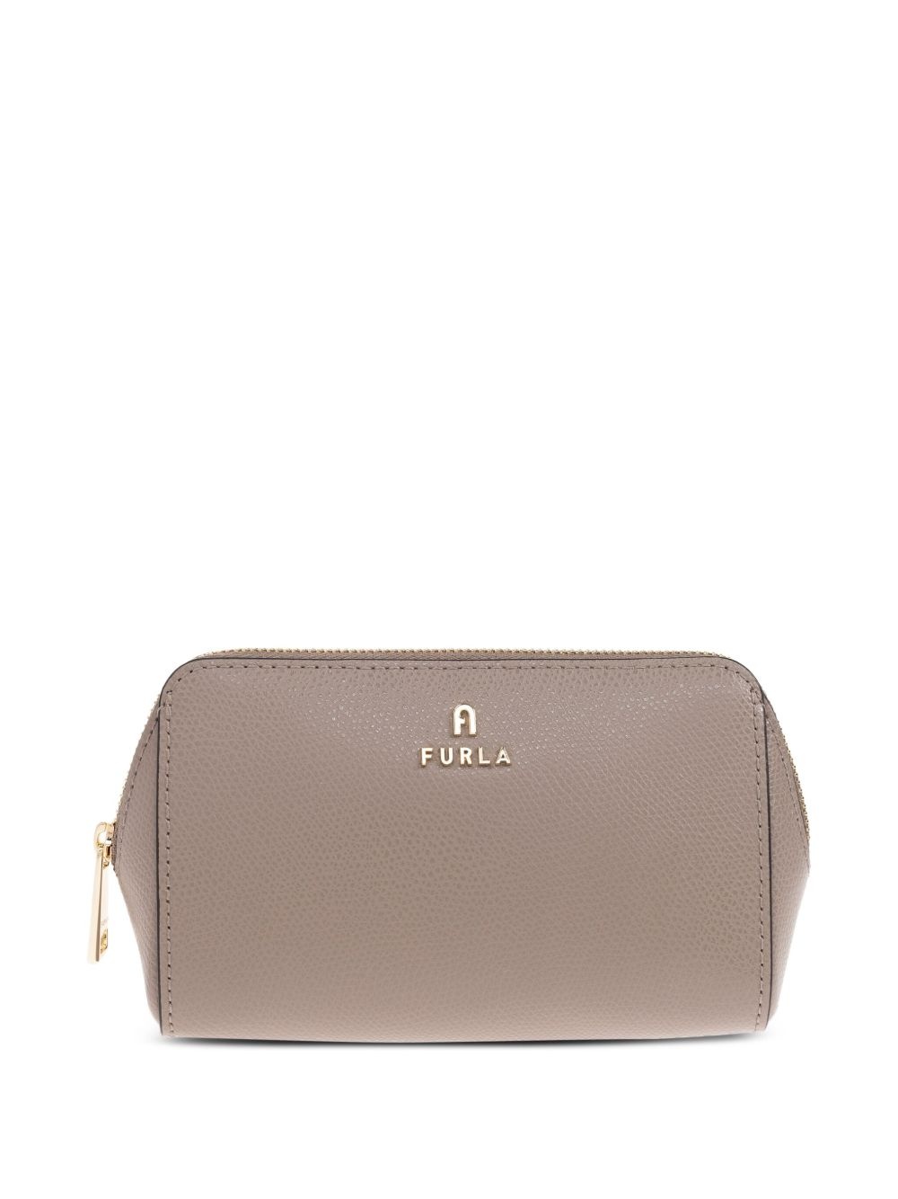zip-top leather make-up bag - 2