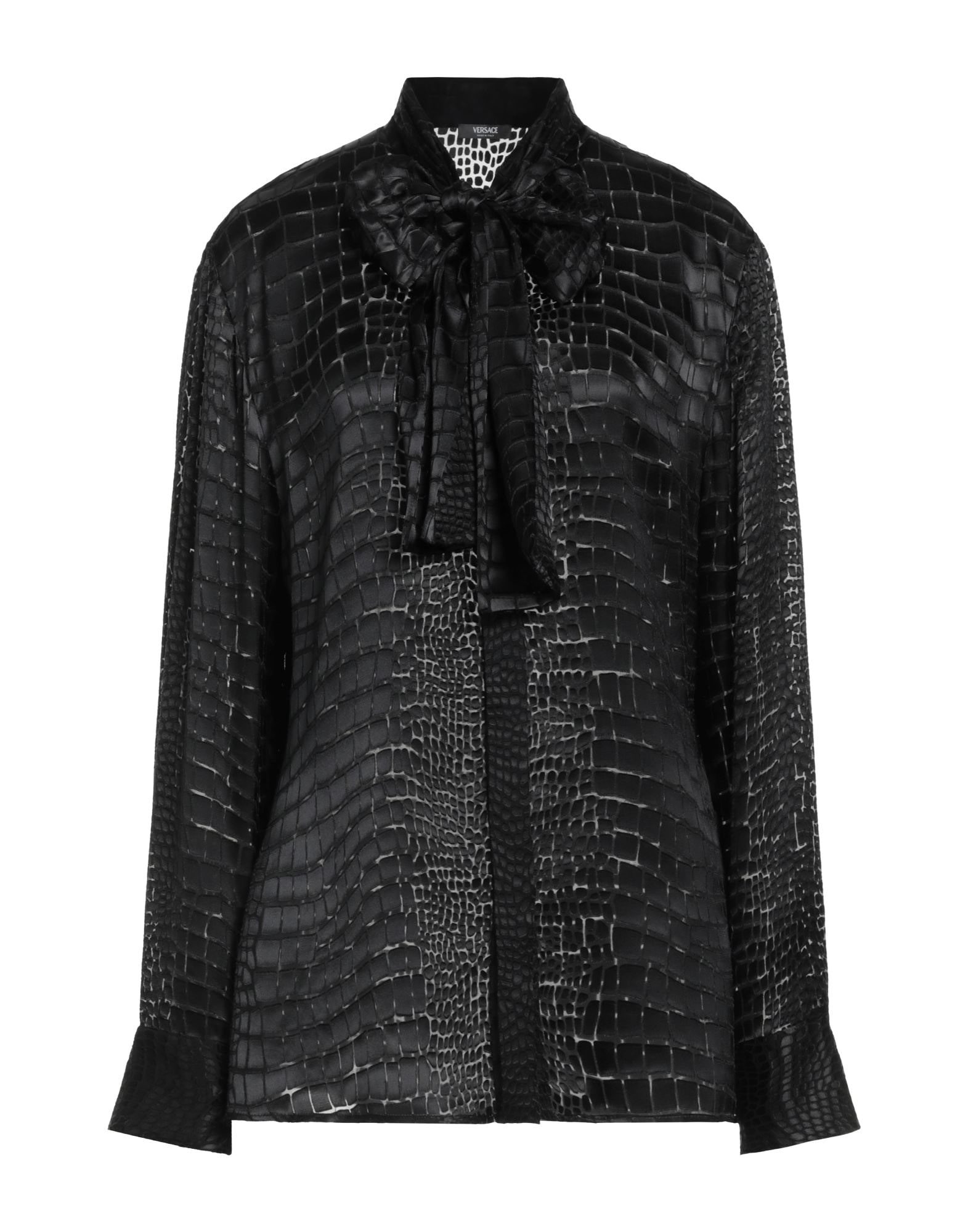 Black Women's Solid Color Shirts & Blouses - 1