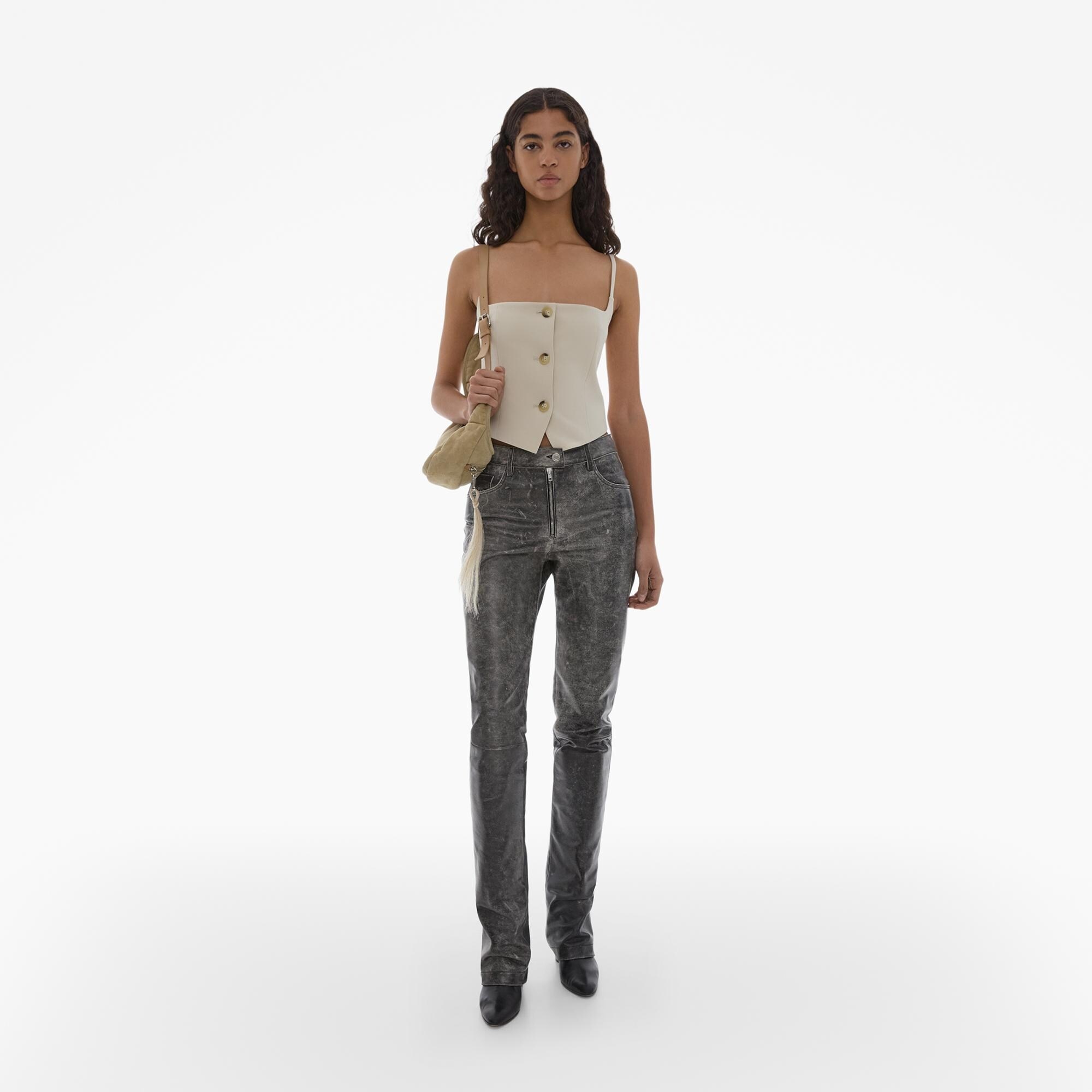 CROPPED STRETCH WOOL BLAZER TOP - 2