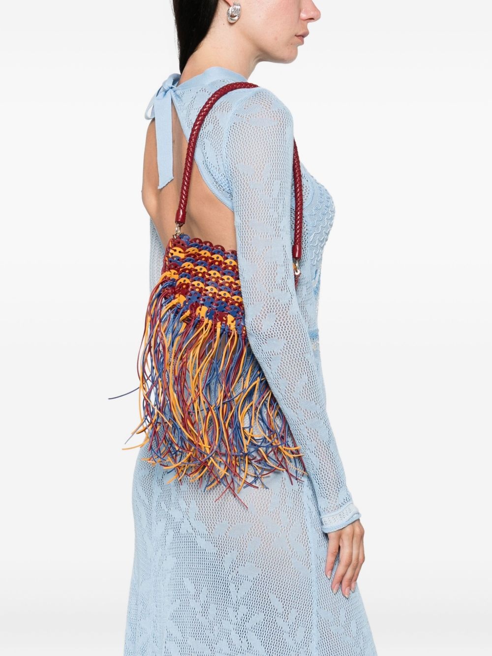 fringed leather shoulder bag - 2