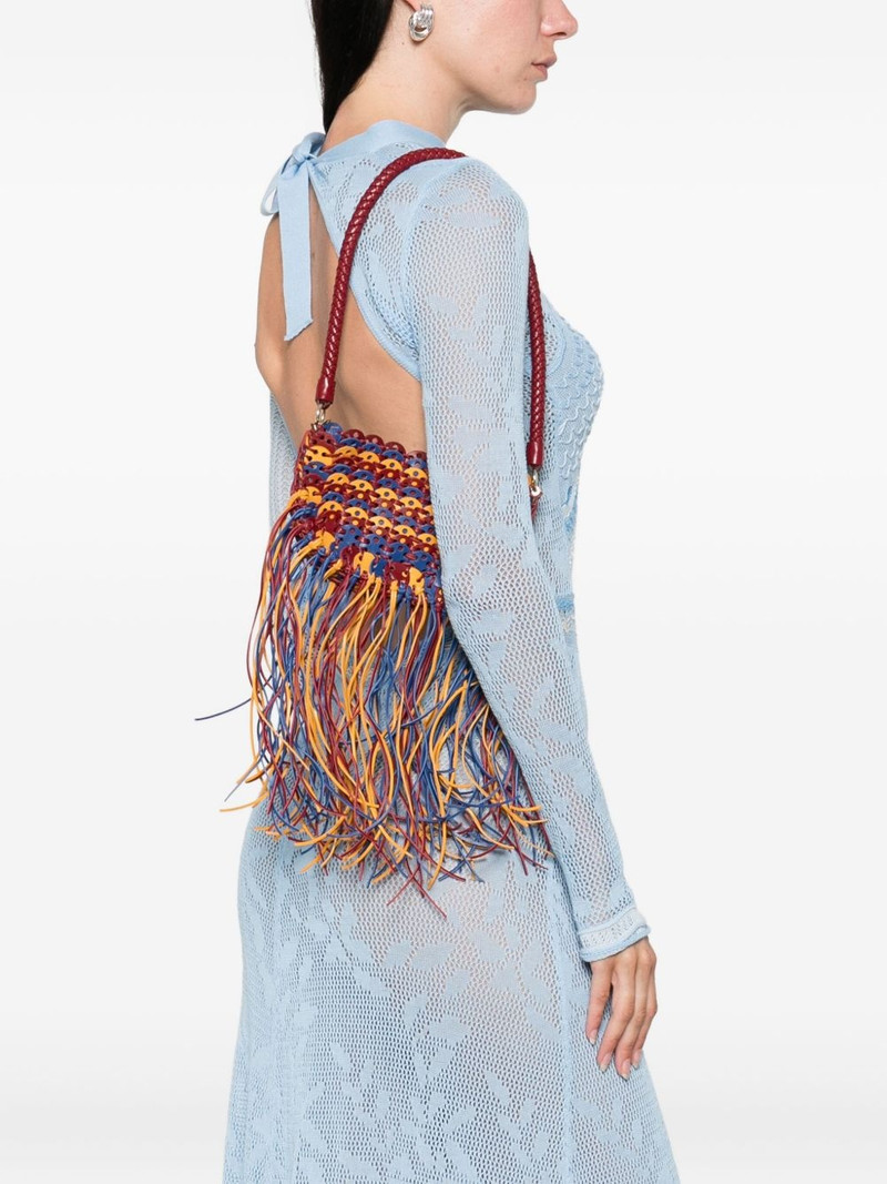 rabanne fringed leather shoulder bag outlook