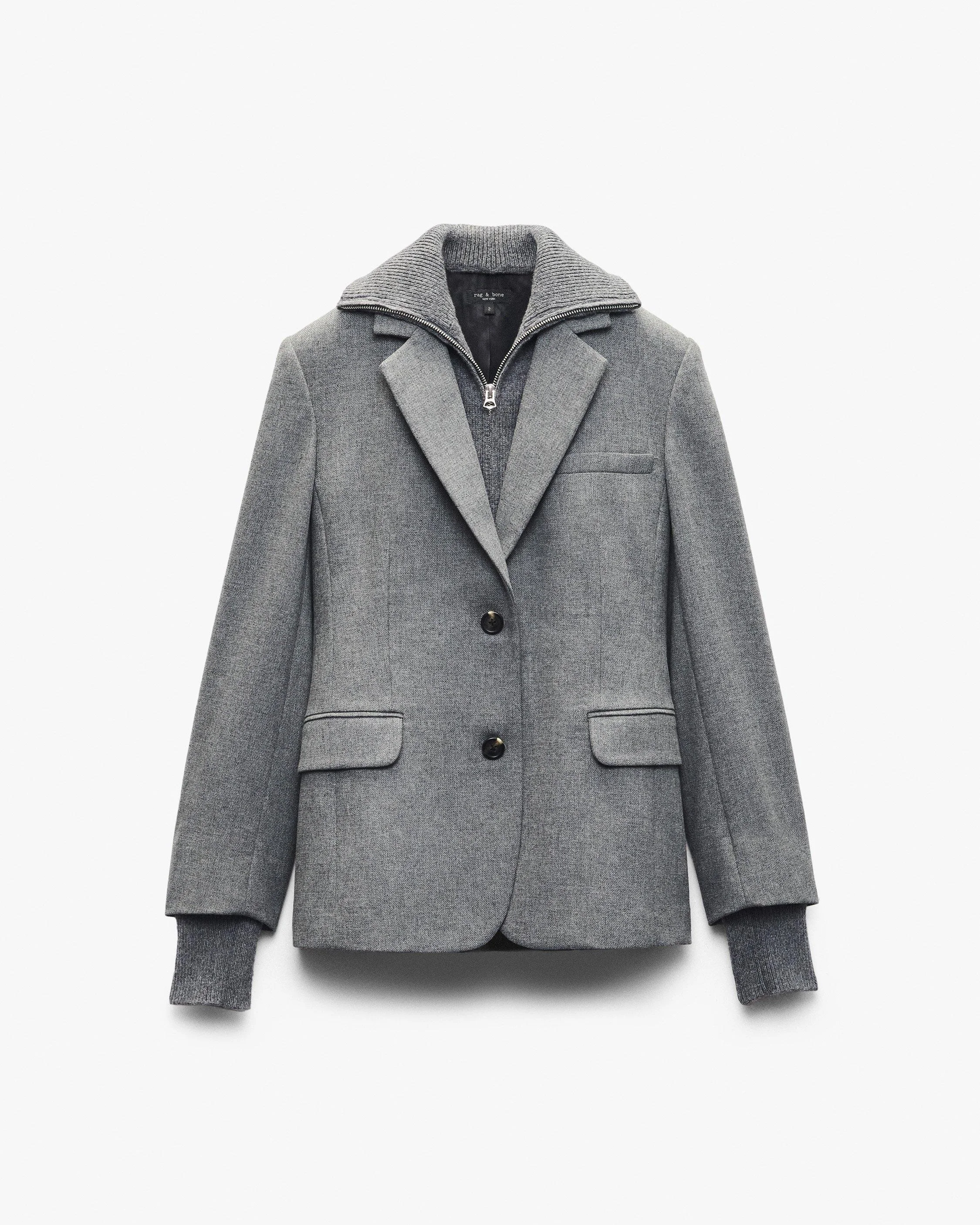 Frank Mixed-Media Blazer - 1