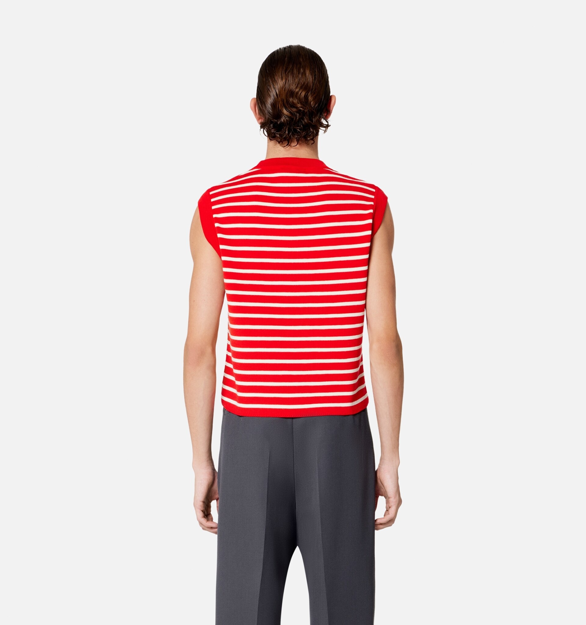 Ami Embroidery Sleeveless Sailor Sweater - 6