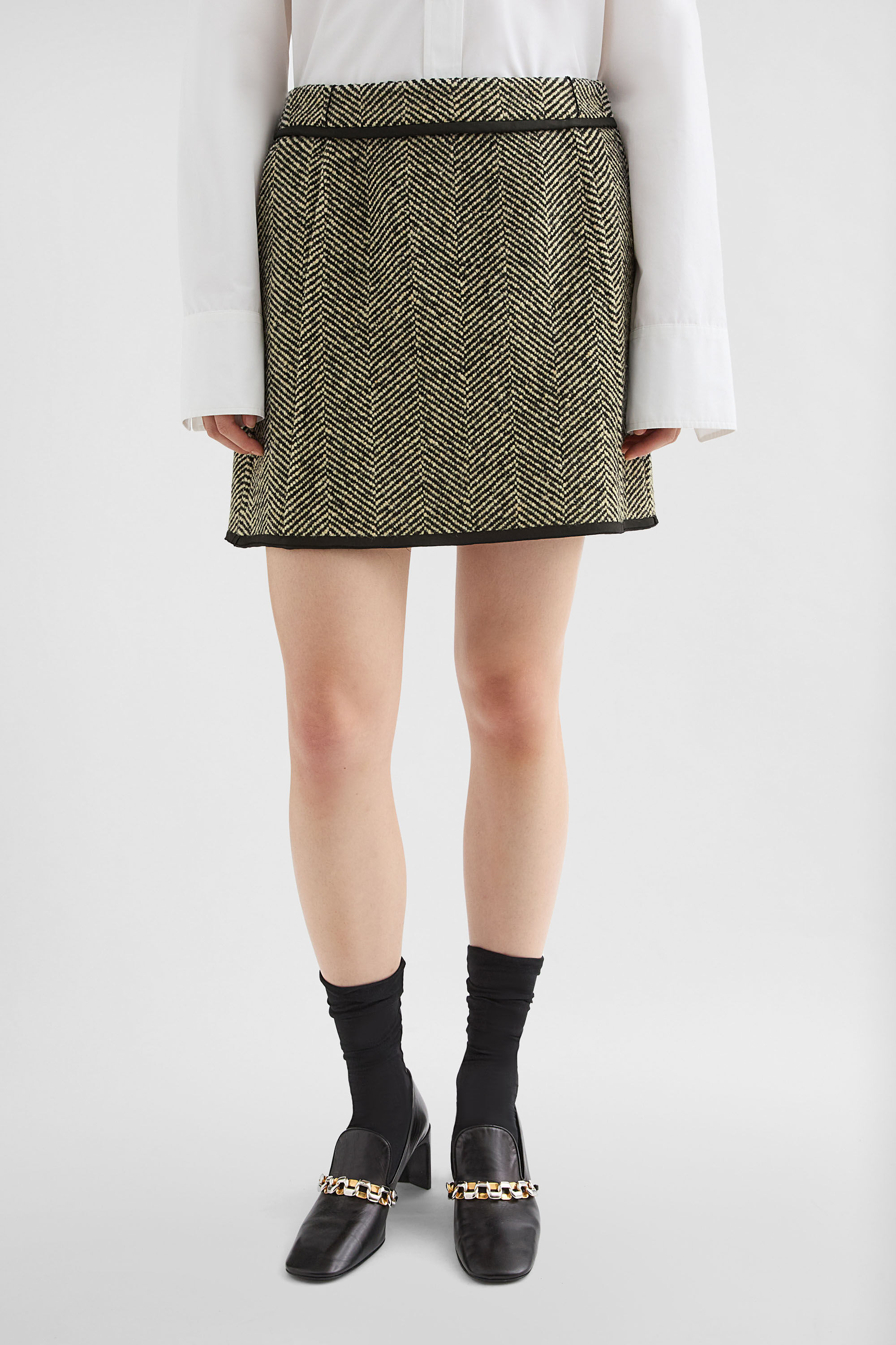 Wool Tweed Mini Skirt - 7