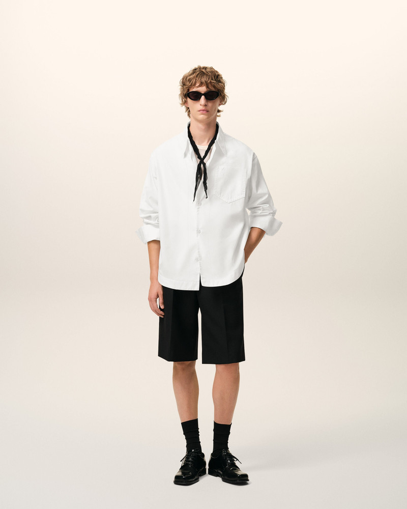 AMI Paris WHITE COTTON SHARP COLLAR AMI DE COEUR WIDE SHIRT outlook