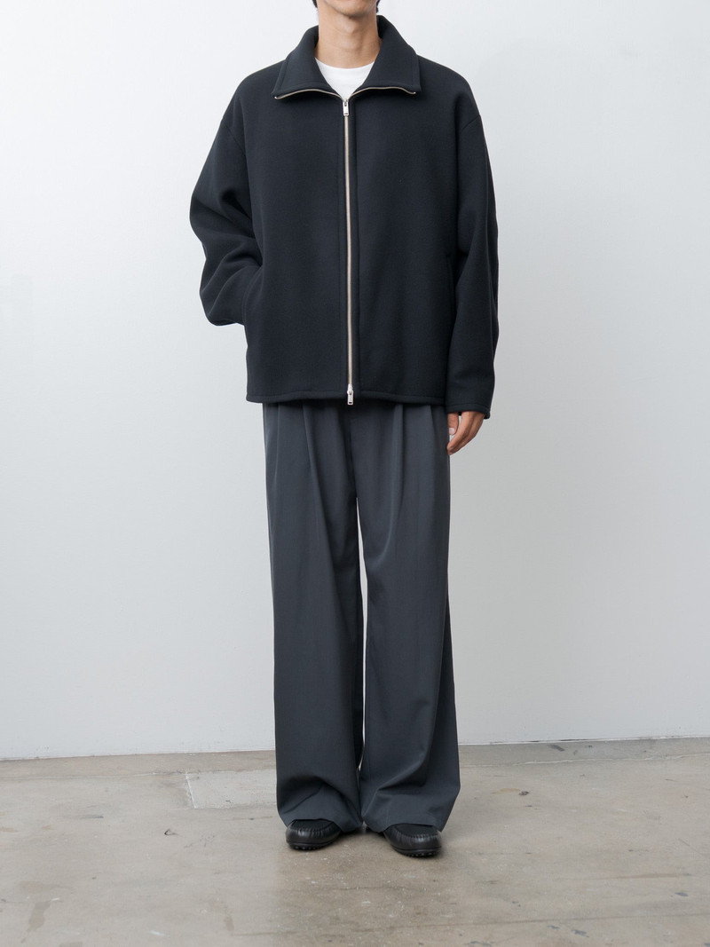 Melton Stand Collar Zip Blouson - Black 9