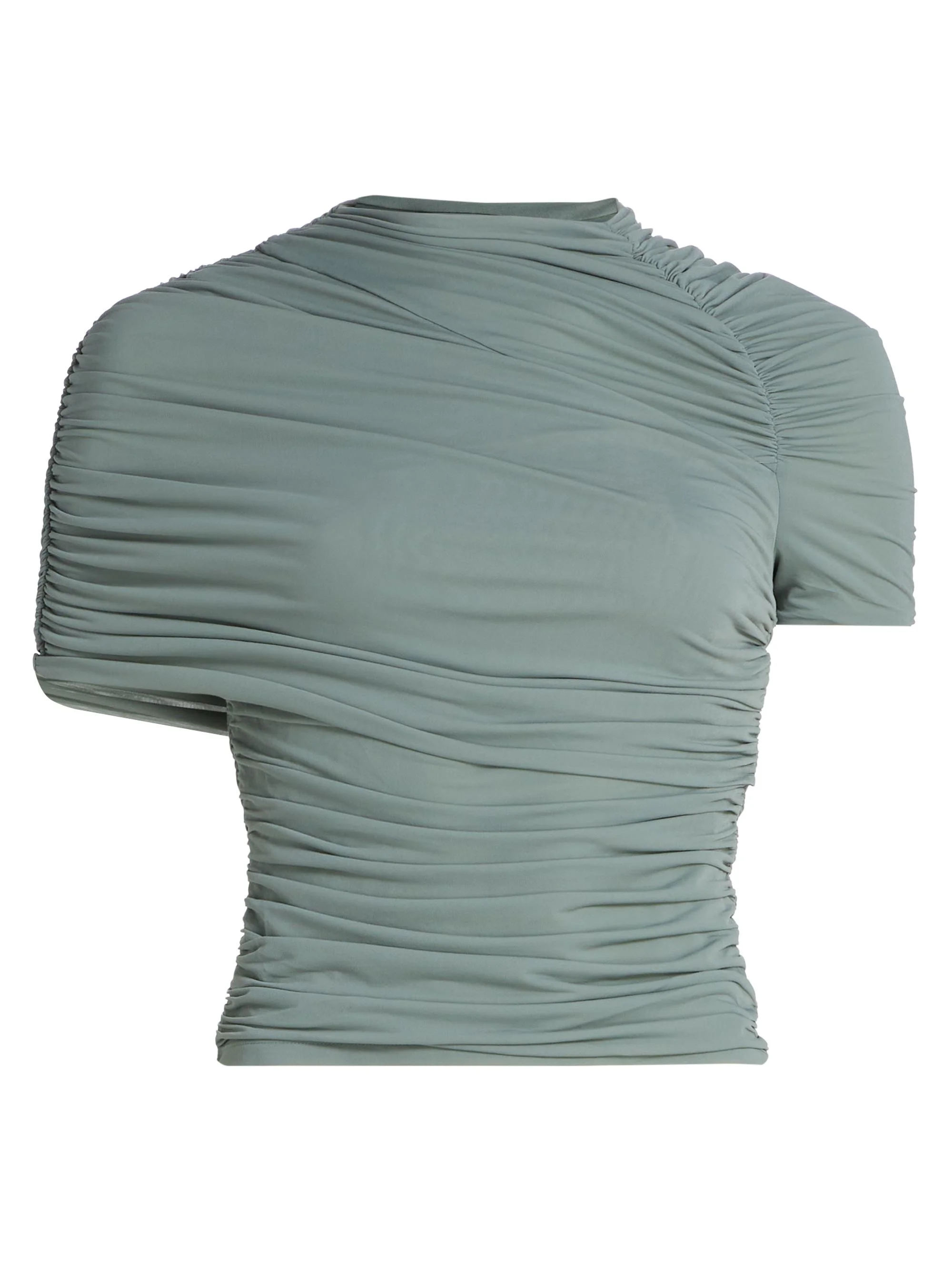 Women's Vega Ruched Jersey Top - Green - 1