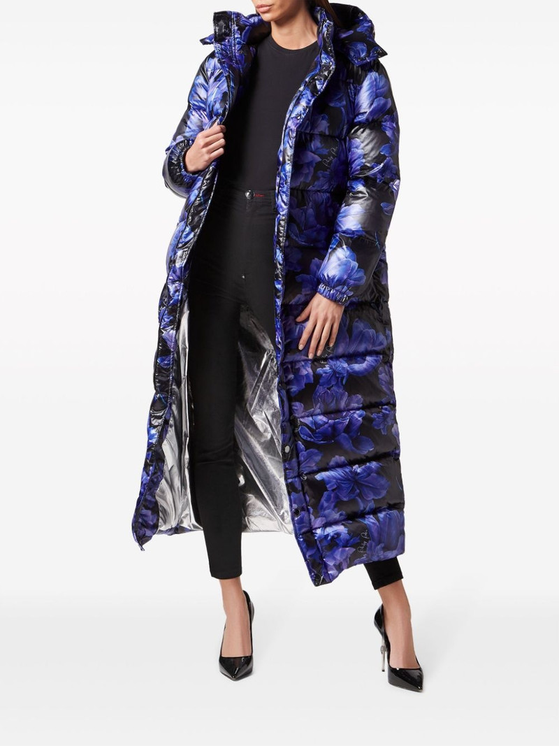 PHILIPP PLEIN floral-print feather-down jacket outlook