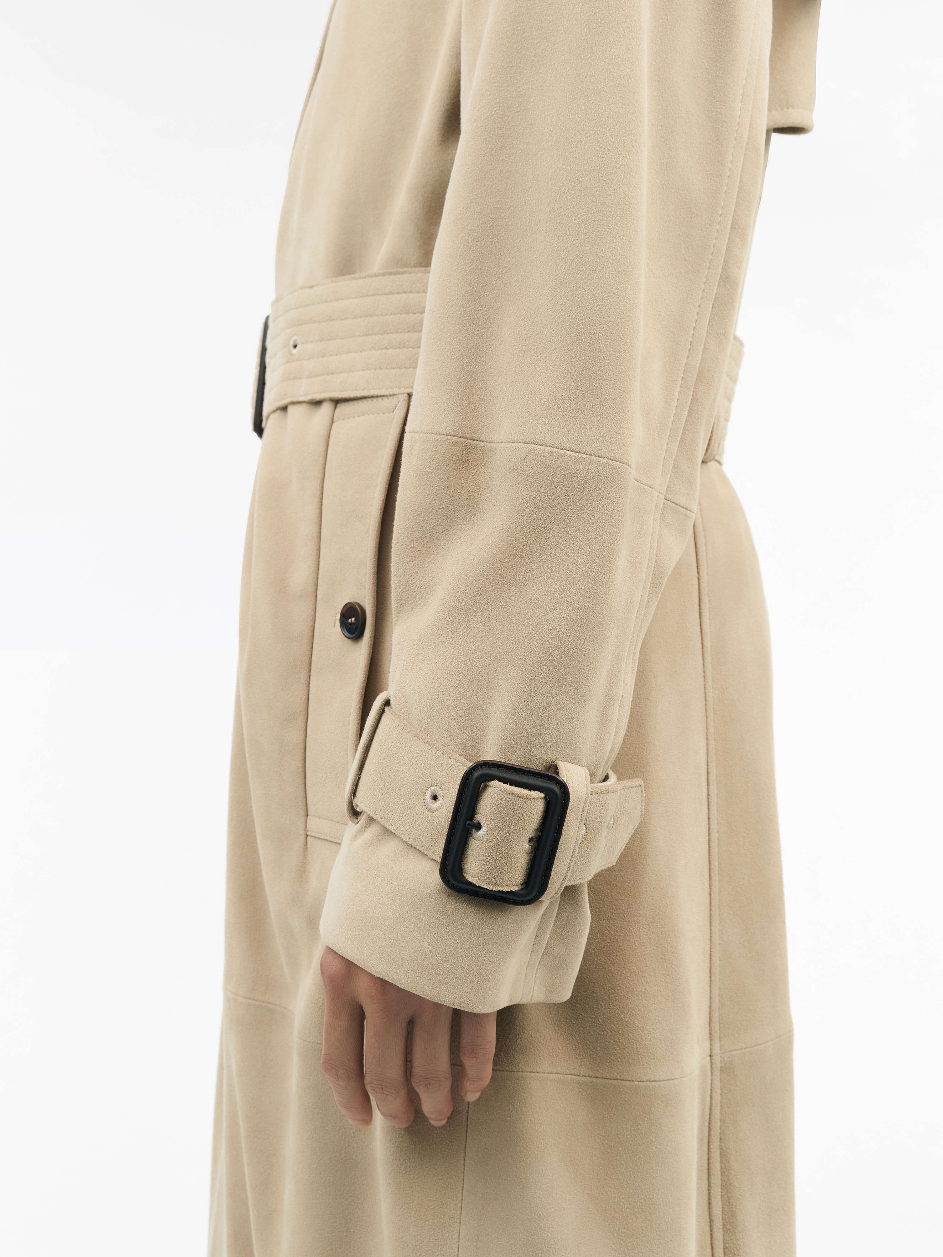 Lamia Suede Trench Coat - 5