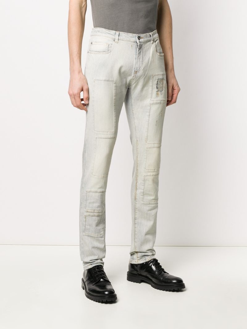 slim-fit stonewashed jeans - 3