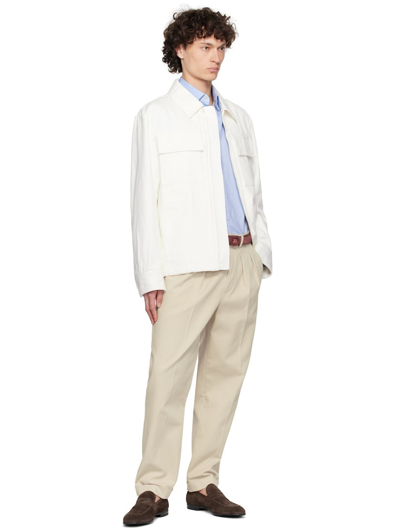FERRAGAMO White Applied Pockets Denim Jacket outlook