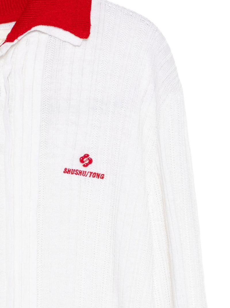 contrast-collar knitted polo top 3