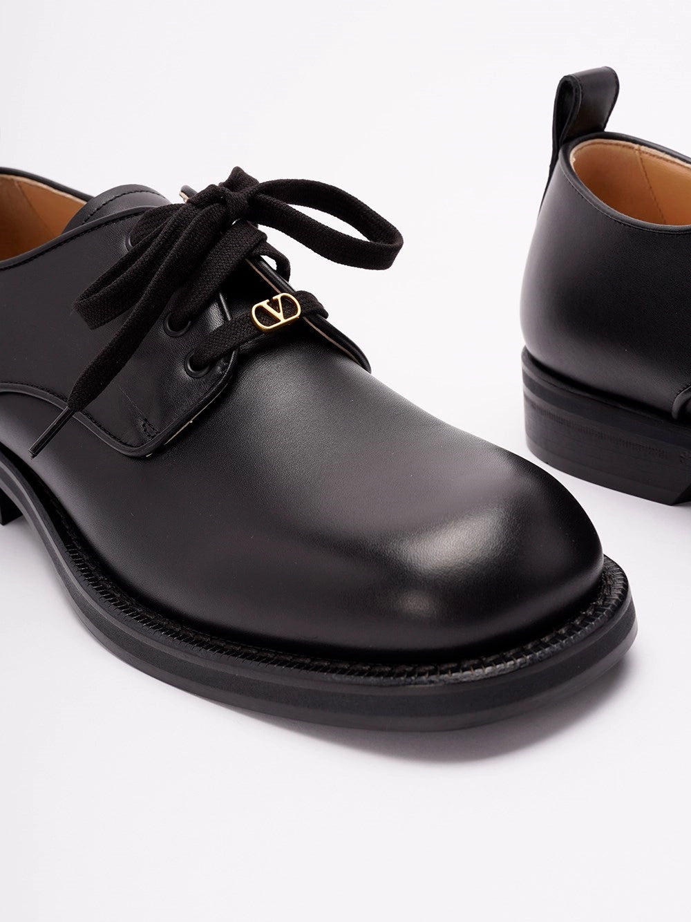 Valentino Garavani Men `Valentino Garavani Punx` Leather Derbies - 5