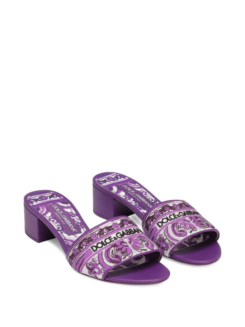 Dolce & Gabbana 40mm Majolica-jacquard mules outlook