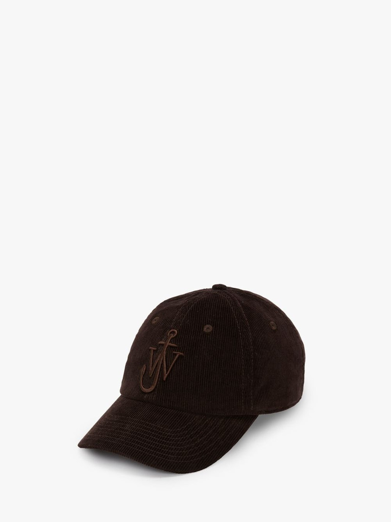 JW Anderson CORDUROY BASEBALL CAP WITH ANCHOR LOGO outlook