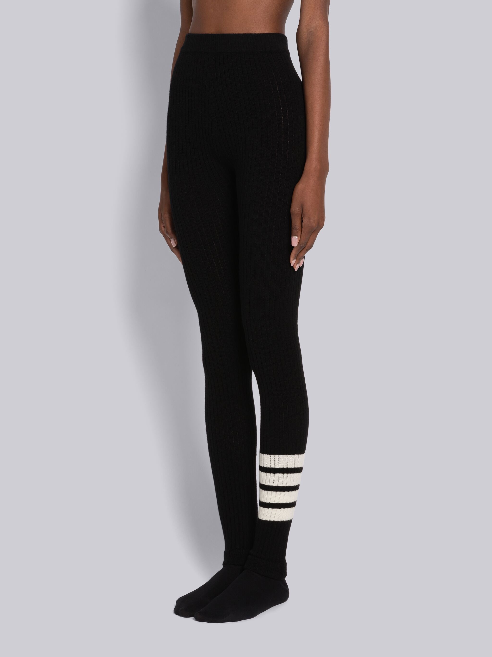 Wool Cashmere Rib 4-Bar Seamless Leggings - 2