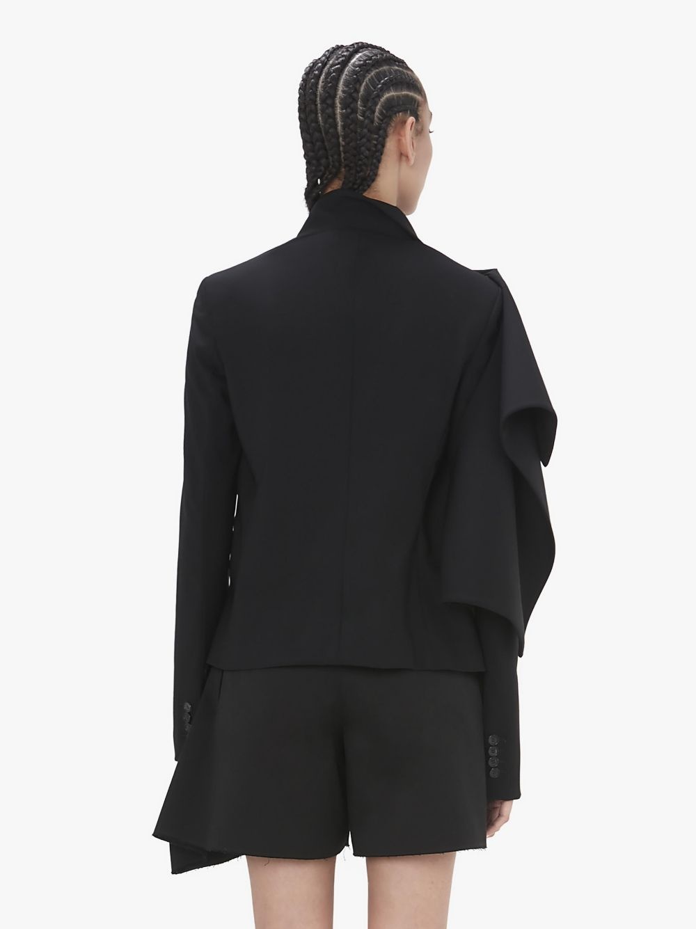 JW Anderson CROPPED SLIT DETAIL TAILORED SB JACKET - Black