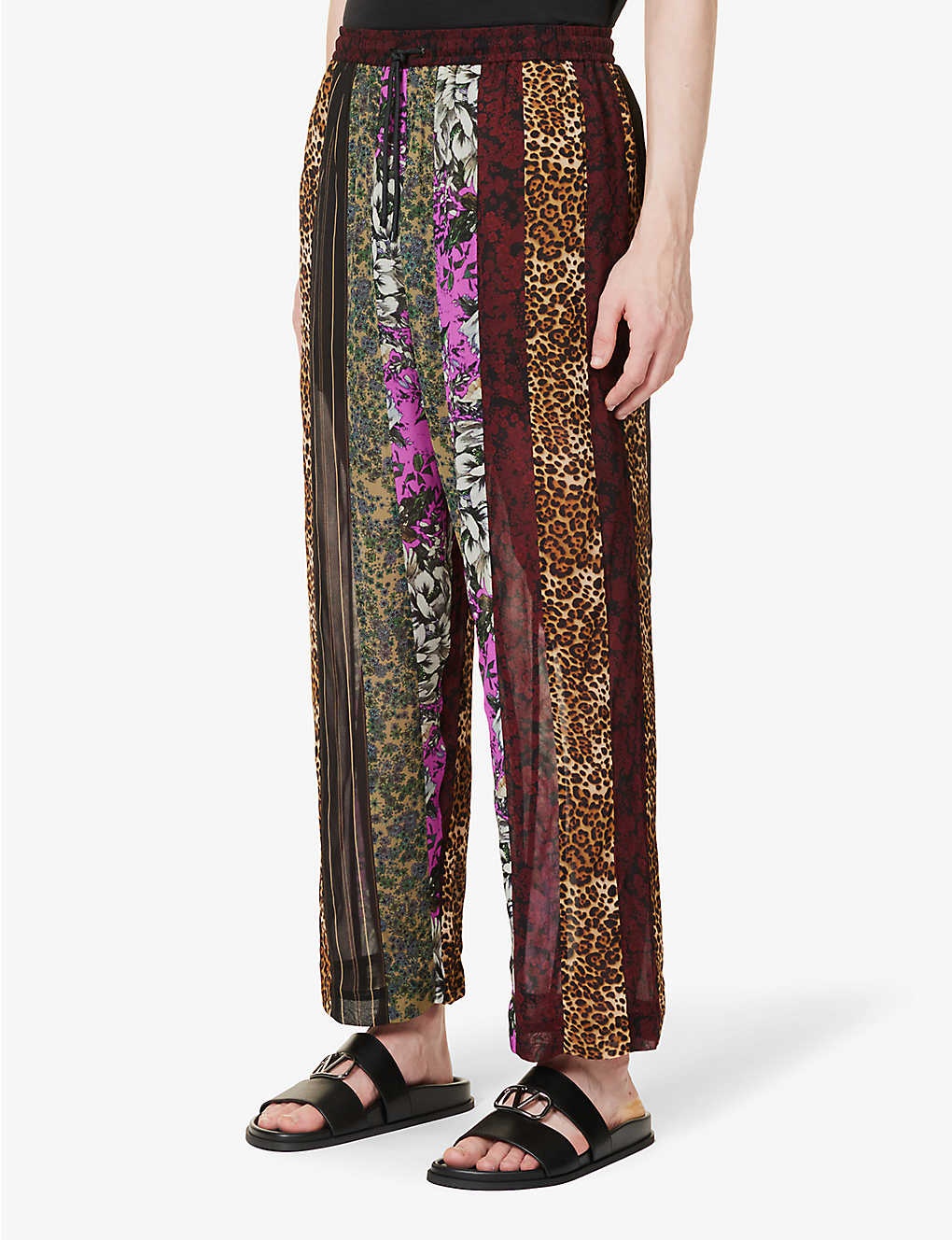 Penny patchwork-patterned straight-leg relaxed-fit woven trousers - 3