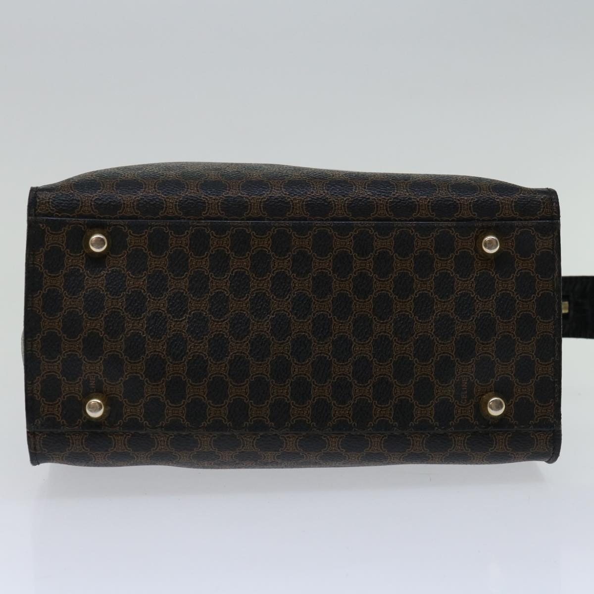 CELINE Macadam Canvas Hand Bag Pvc Brown Black - 5