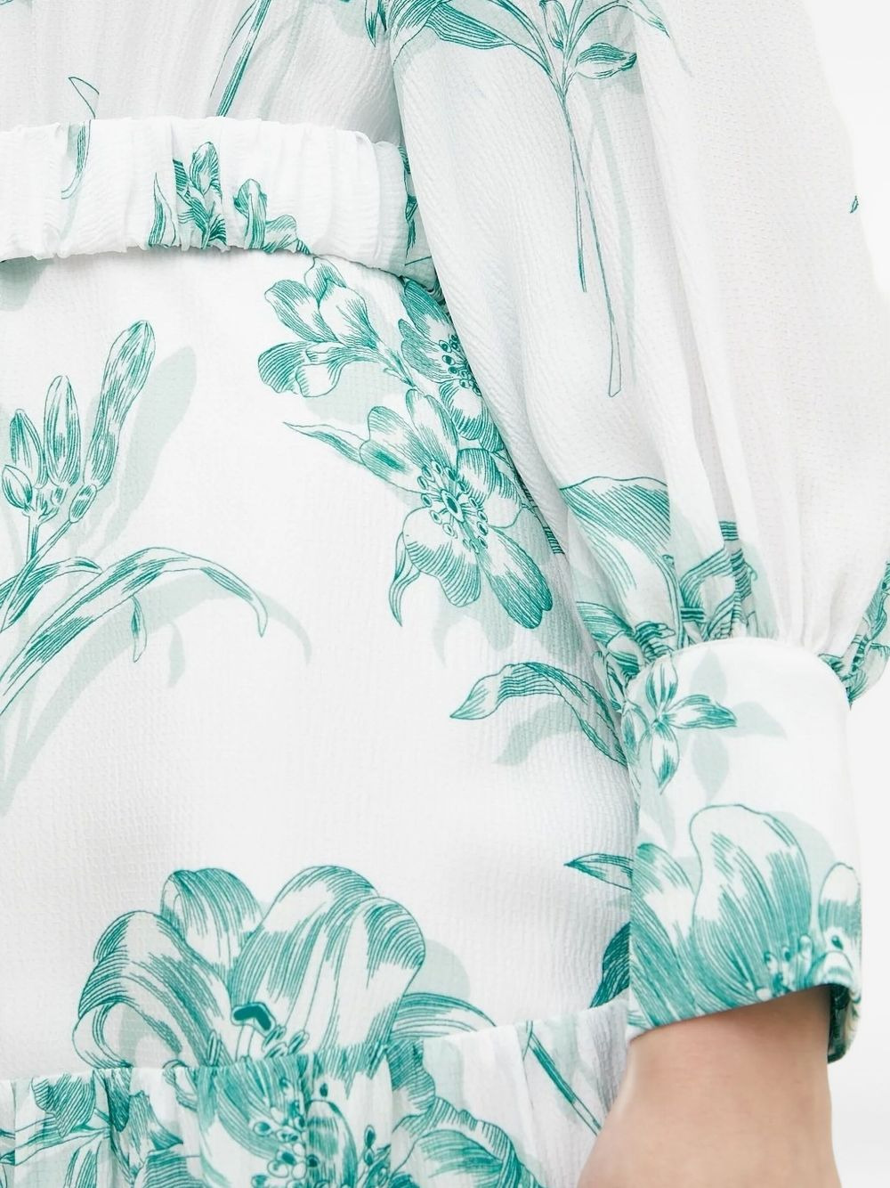 floral-print belted midi dress - 4