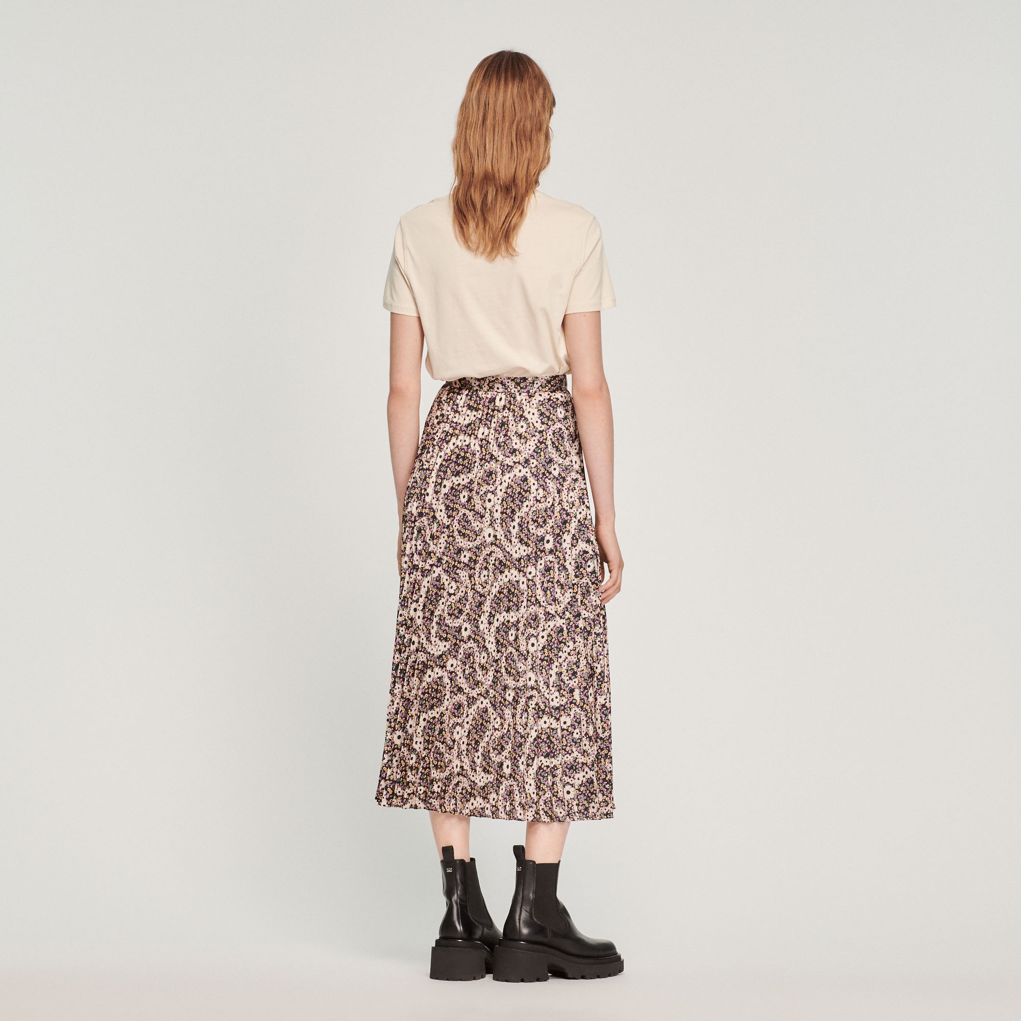 Printed midi skirt with pleats - 6