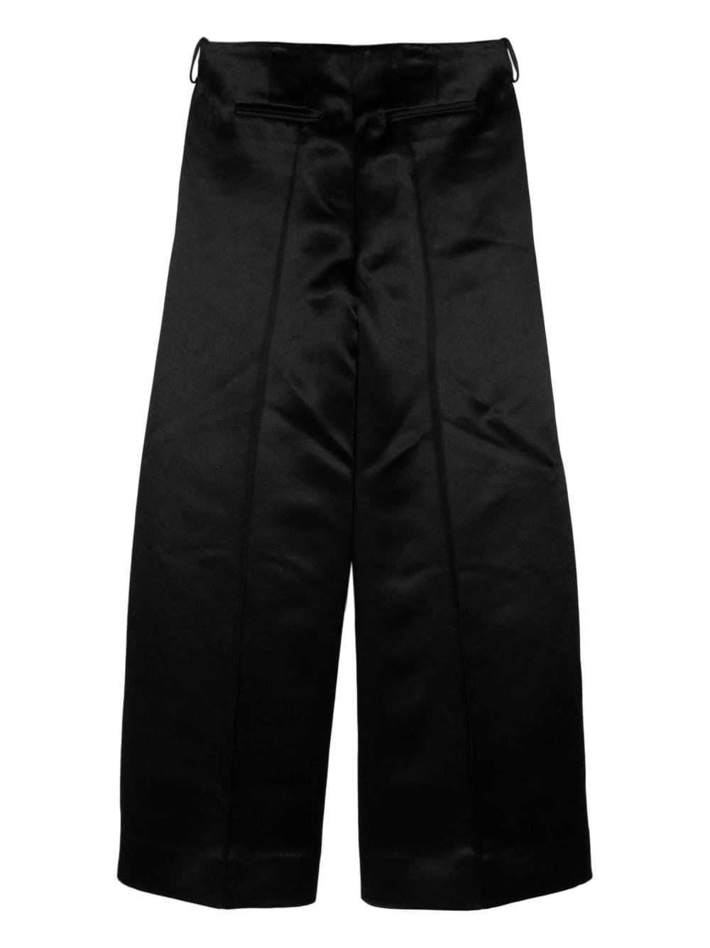 satin raised-seam straight trousers - 2