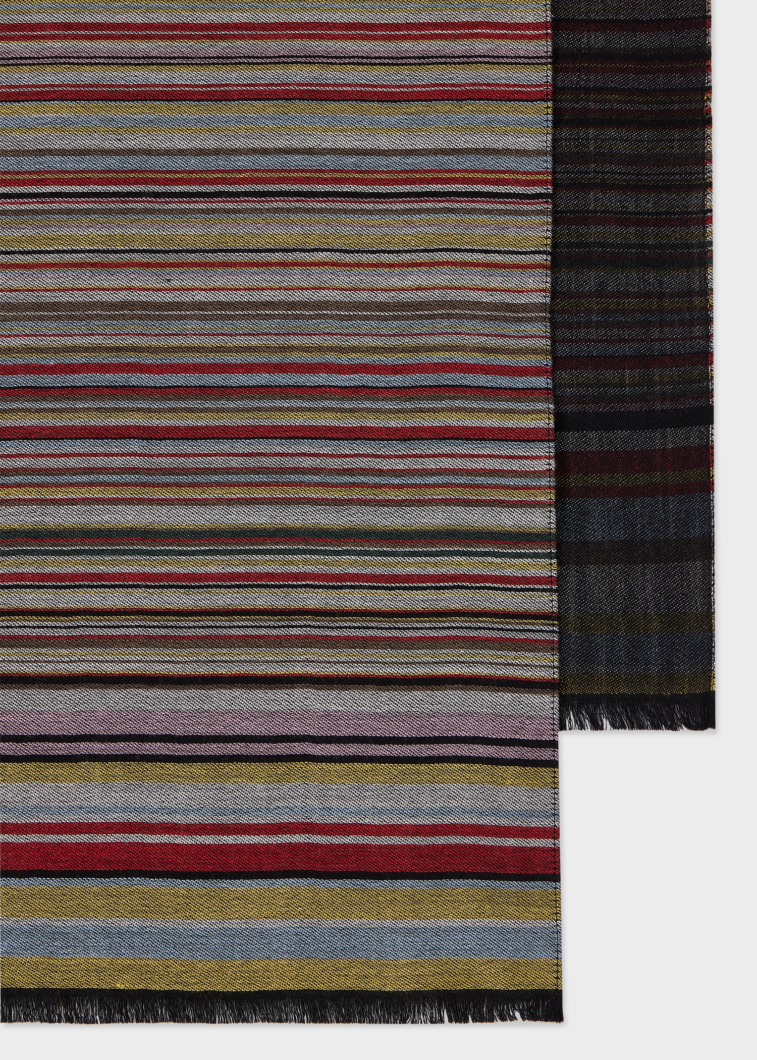 'Signature Stripe' Silk-Wool Blend Scarf - 2