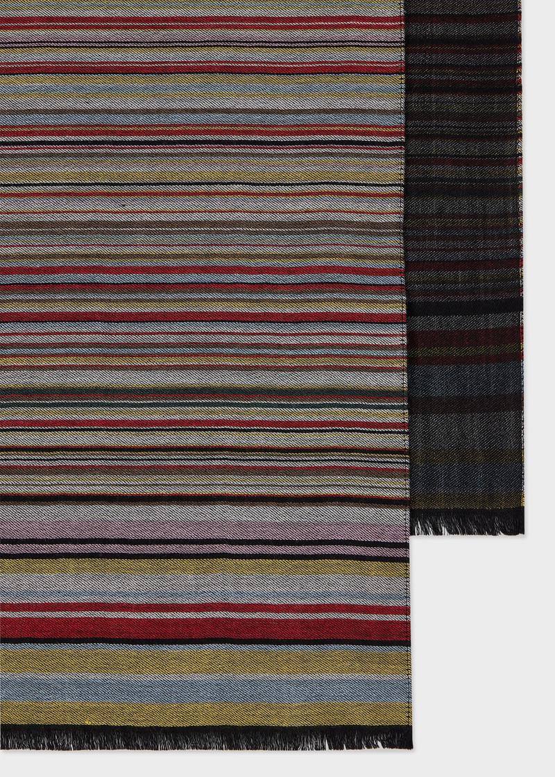 Paul Smith 'Signature Stripe' Silk-Wool Blend Scarf outlook