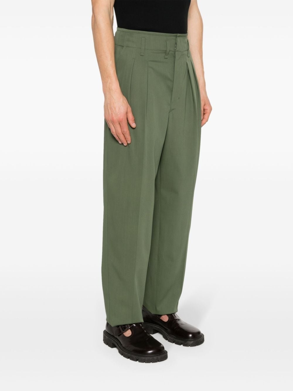 pleated tapered trousers - 4