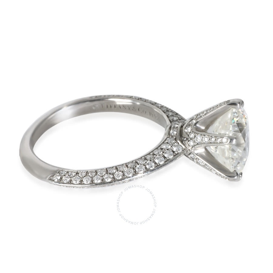 Pre-Owned Tiffany & Co. 2.94 ct Diamond Pave Solitaire Engagement Ring - 2