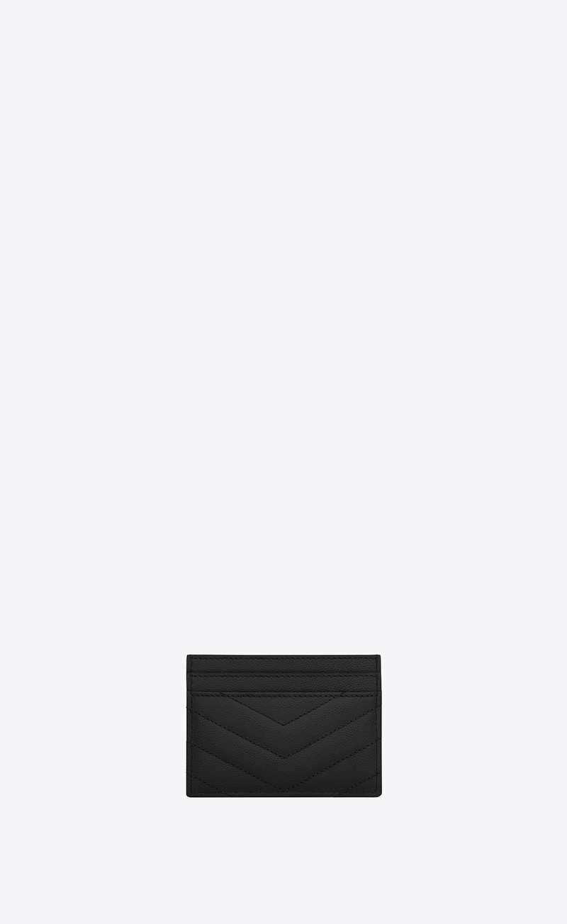SAINT LAURENT cassandre saint laurent matelassé card case in grain de poudre embossed leather outlook