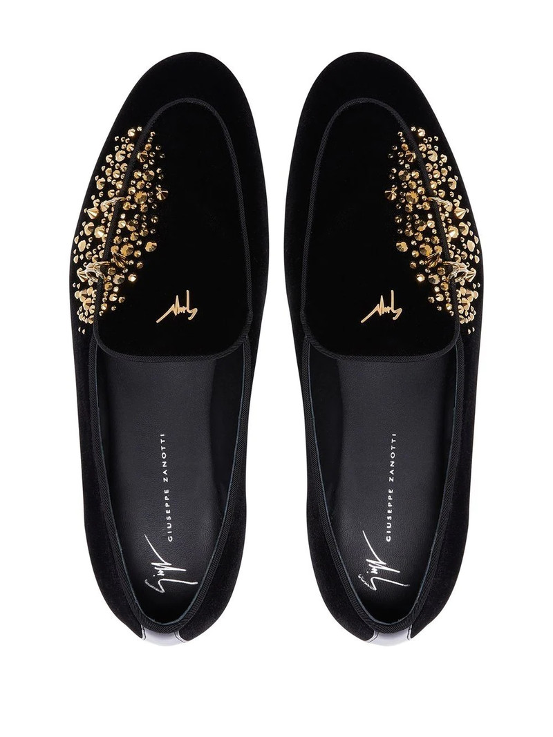 Alvaro 스터드 벨벳 loafers 4