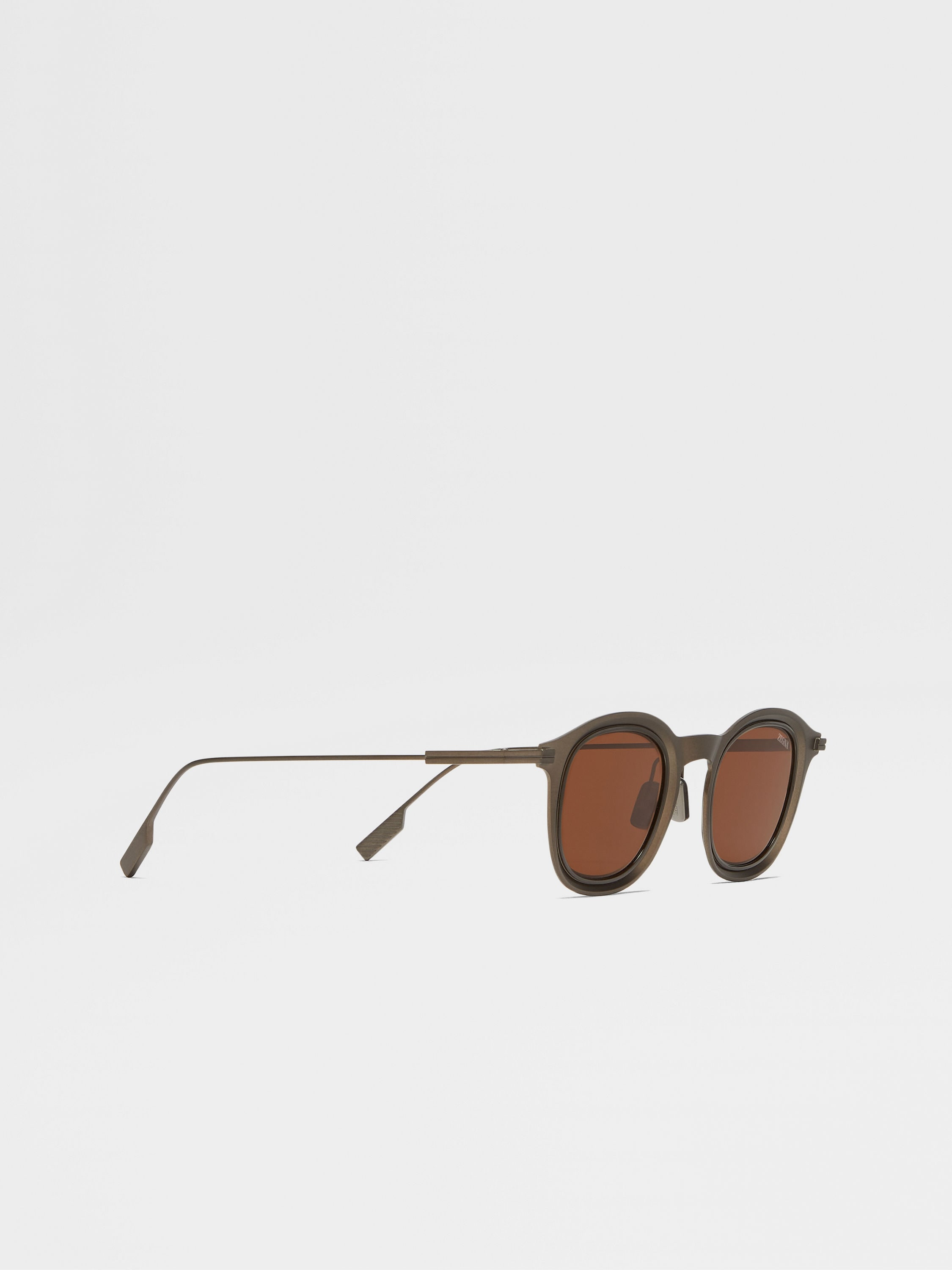 LIGHT BROWN TITANIUM SUNGLASSES - 3