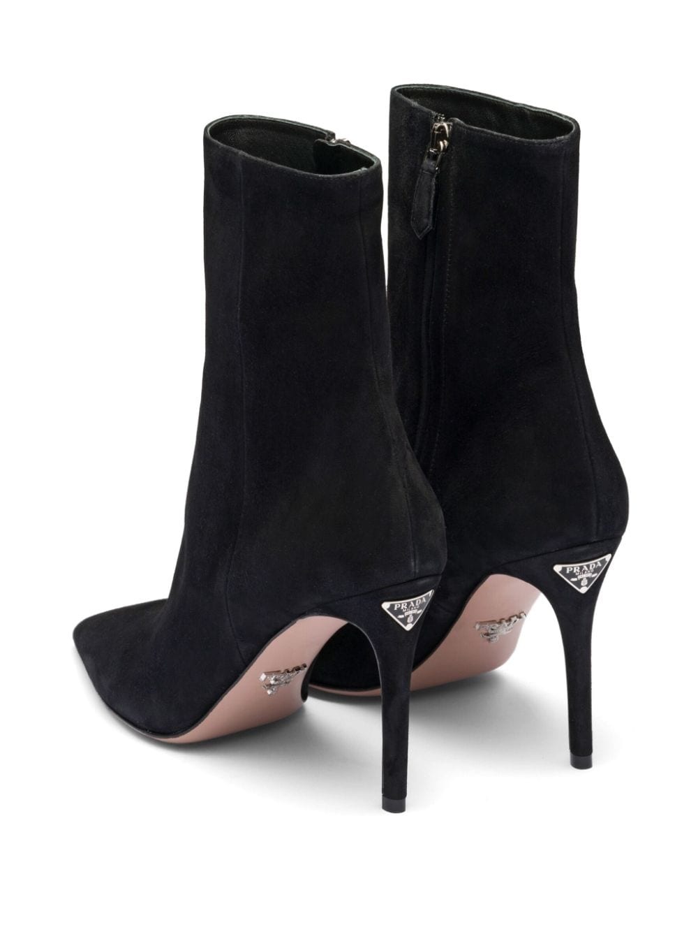 logo-plaque suede ankle boots - 3