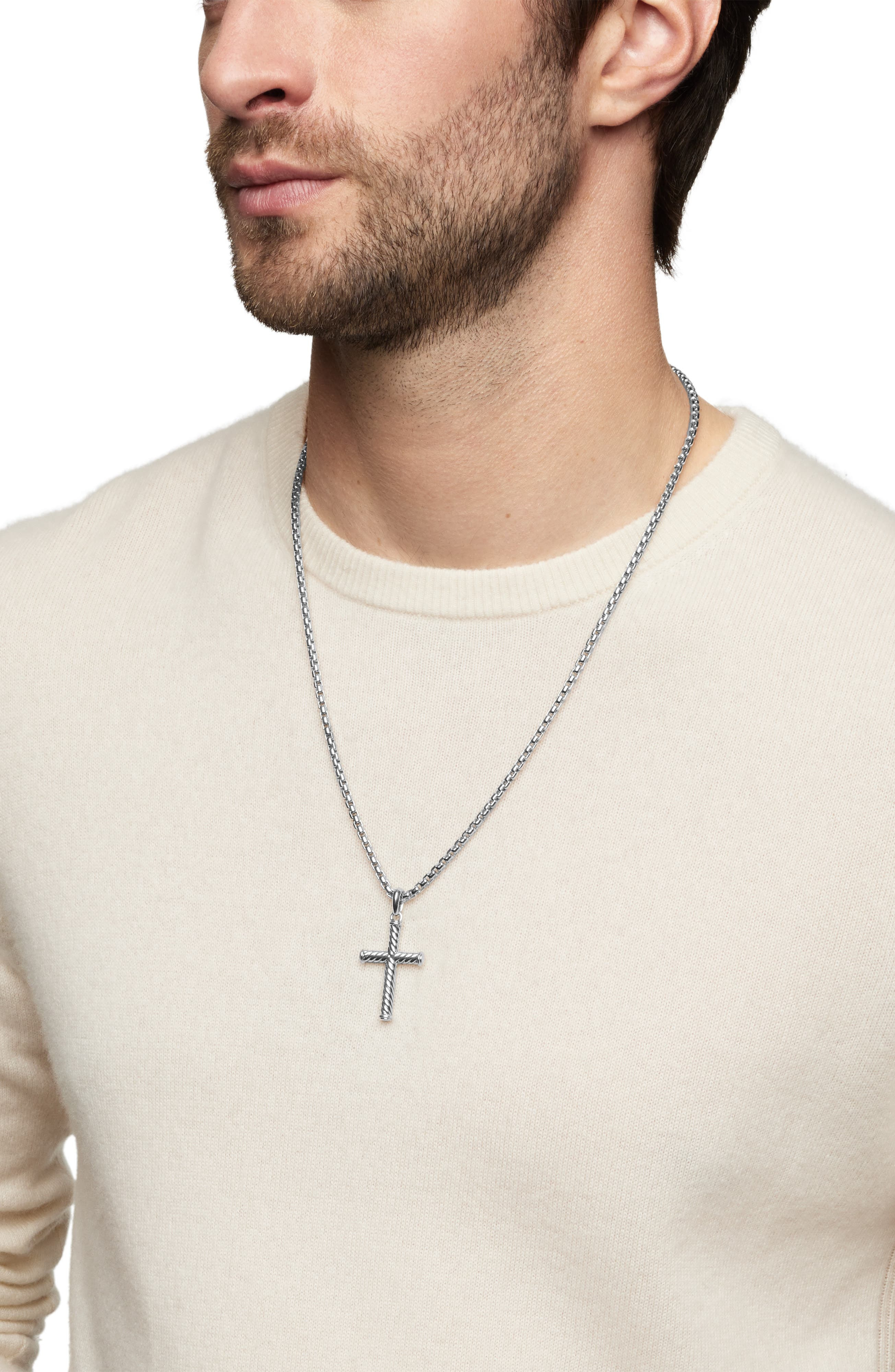 David Yurman Cable Cross Pendant in Sterling Silver, 35mm at Nordstrom - 2