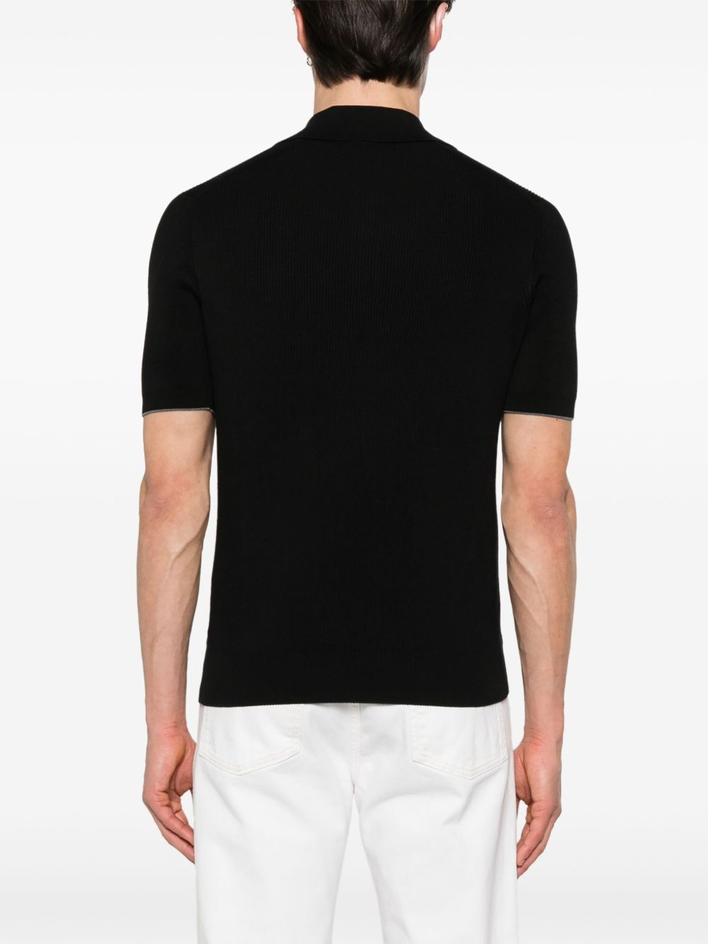 ribbed polo shirt - 3