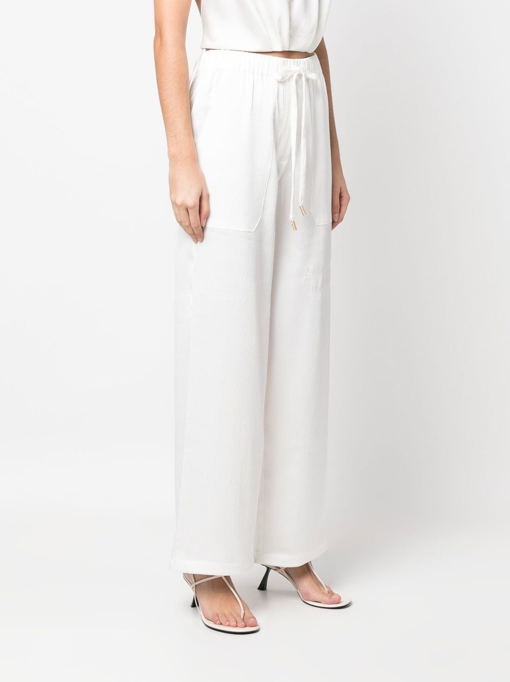 drawstring straight-leg trousers - 3