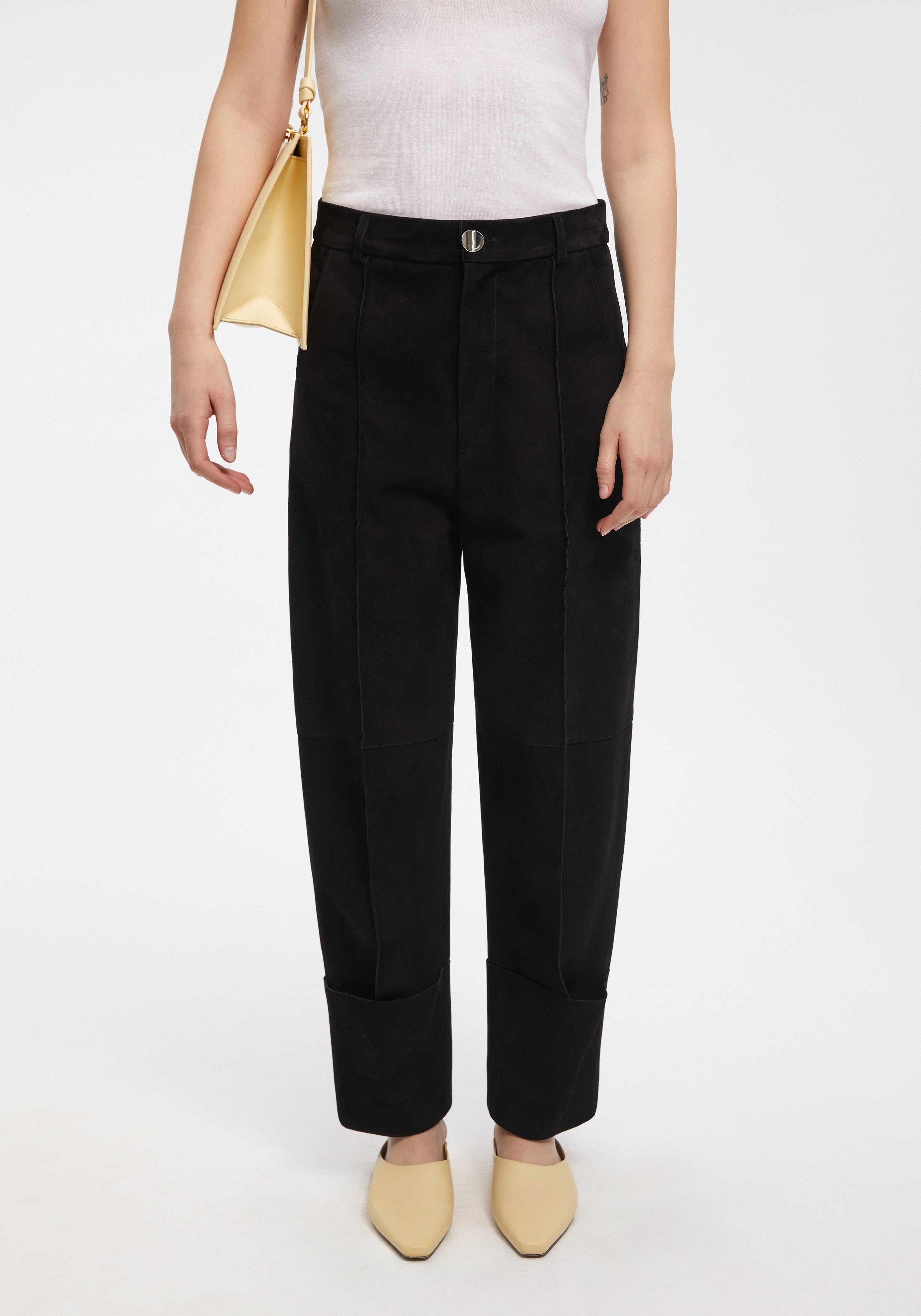 WENDERS
Suede cuffed straight-leg pants - 3