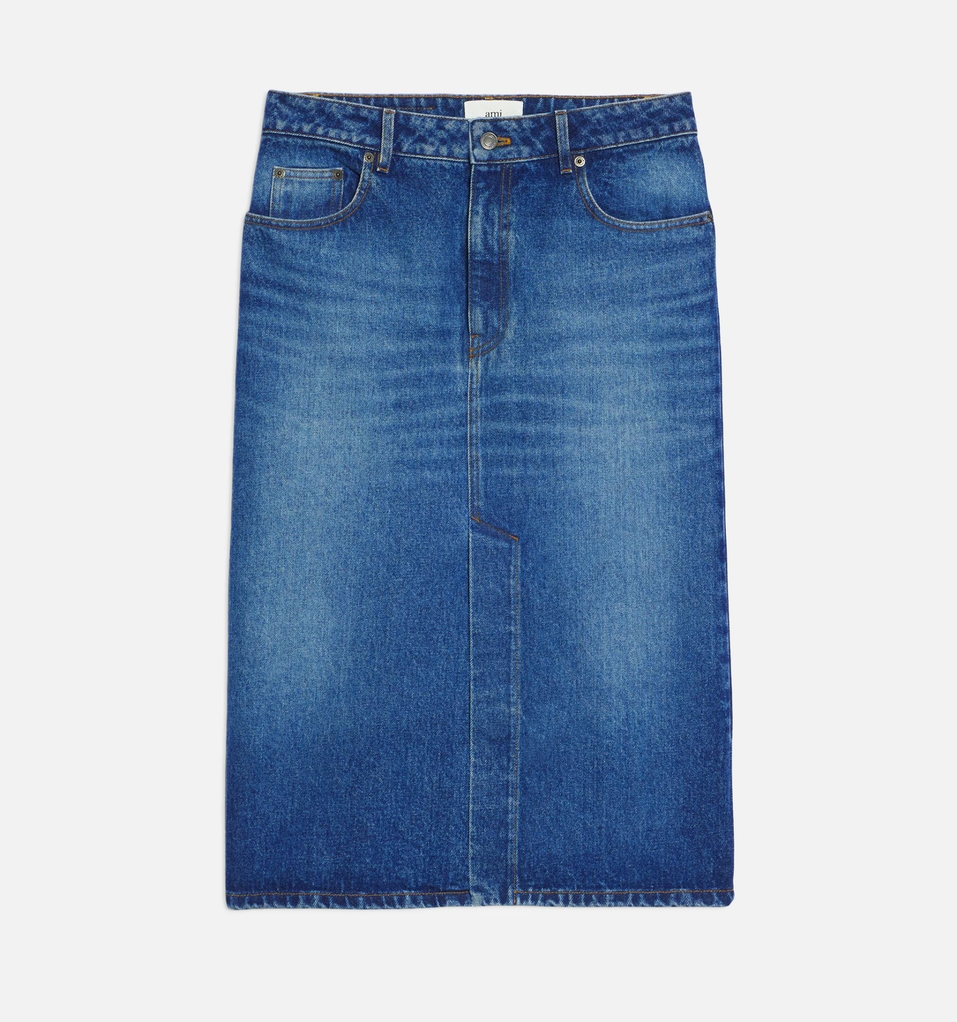 Denim Pencil Skirt - 2