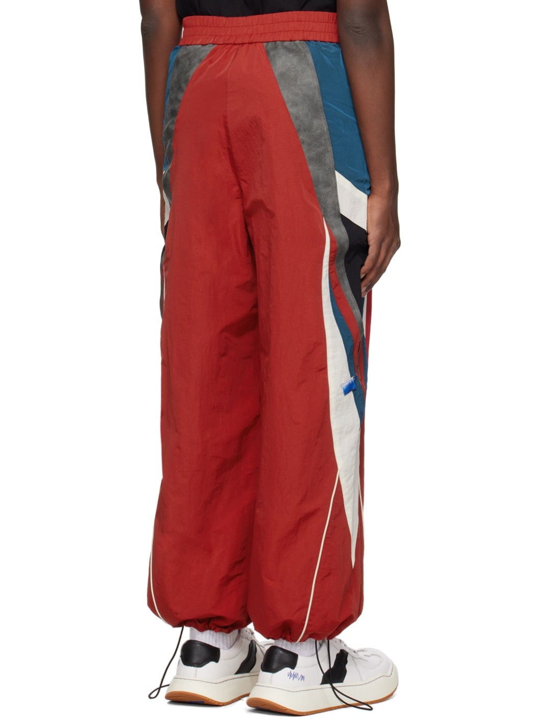 Red Paneled Track Pants - 3