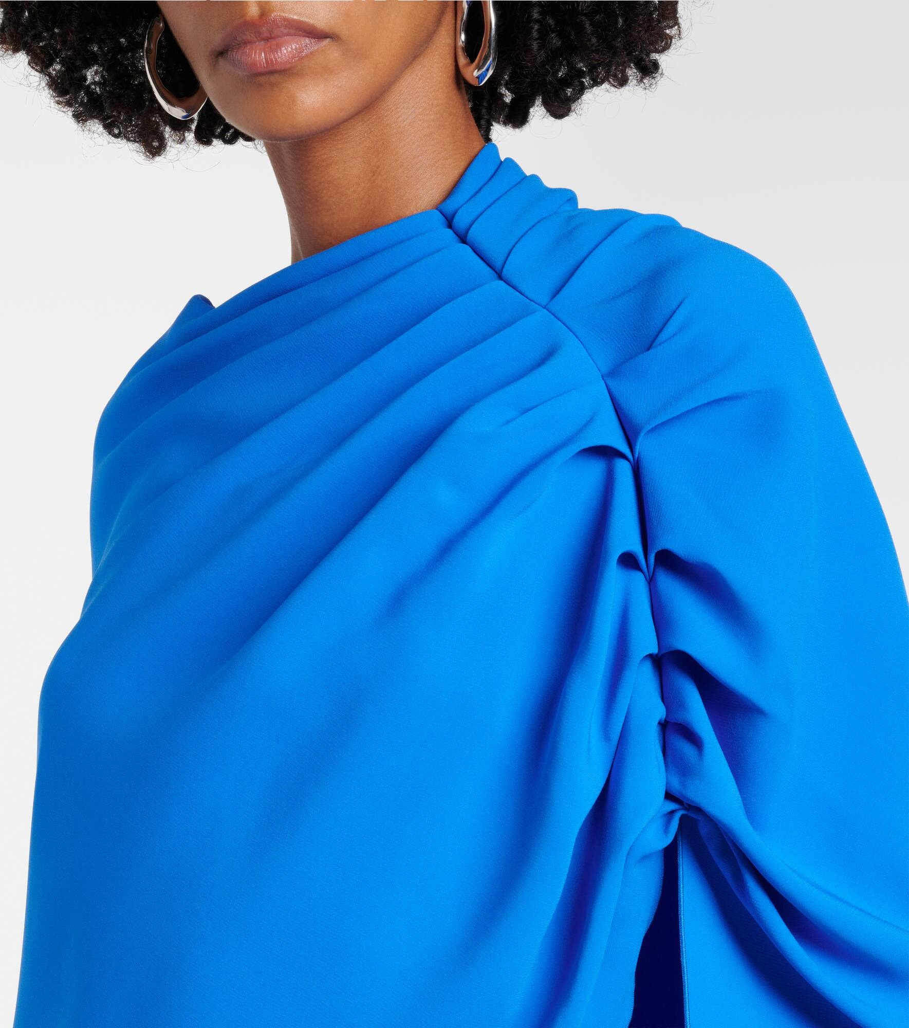 Draped silk-blend georgette gown - 4
