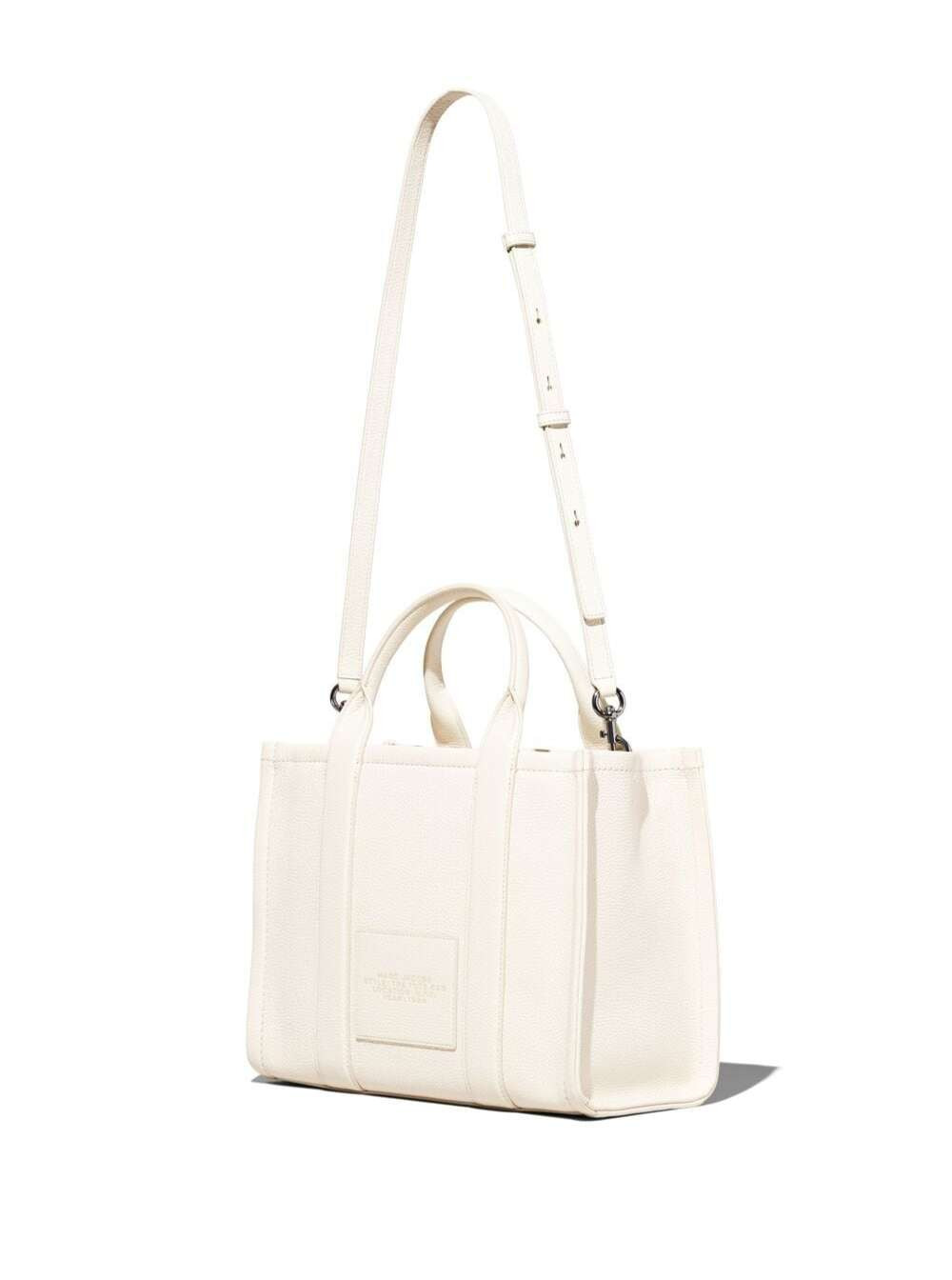 Marc Jacobs Women 'The Medium Tote Bag' White Shoulder Bag With Logo In Grainy Leather Woman - 5