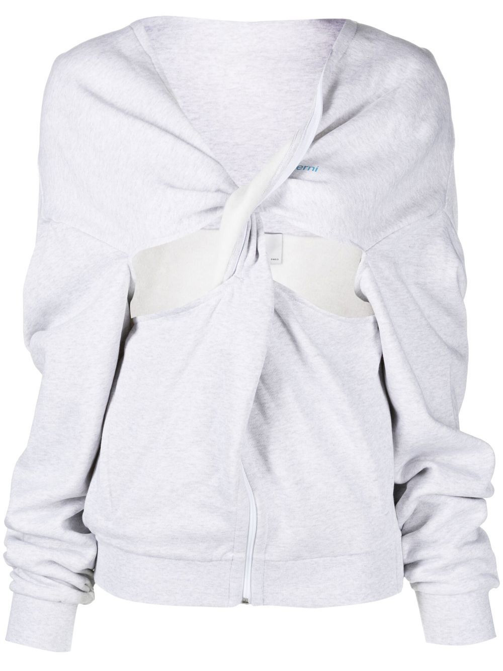 twisted cut-out hoodie - 1