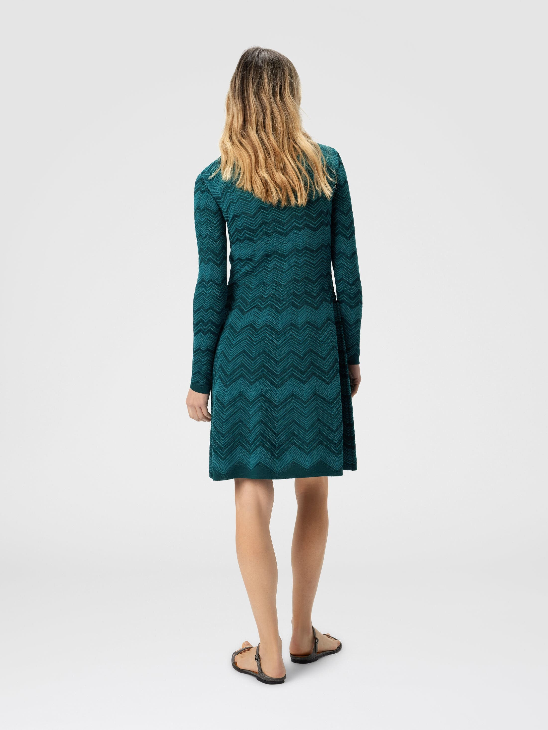 Missoni Long Sleeve Short Dress With Chevron Pattern in Multicoloured at Nordstrom - 3