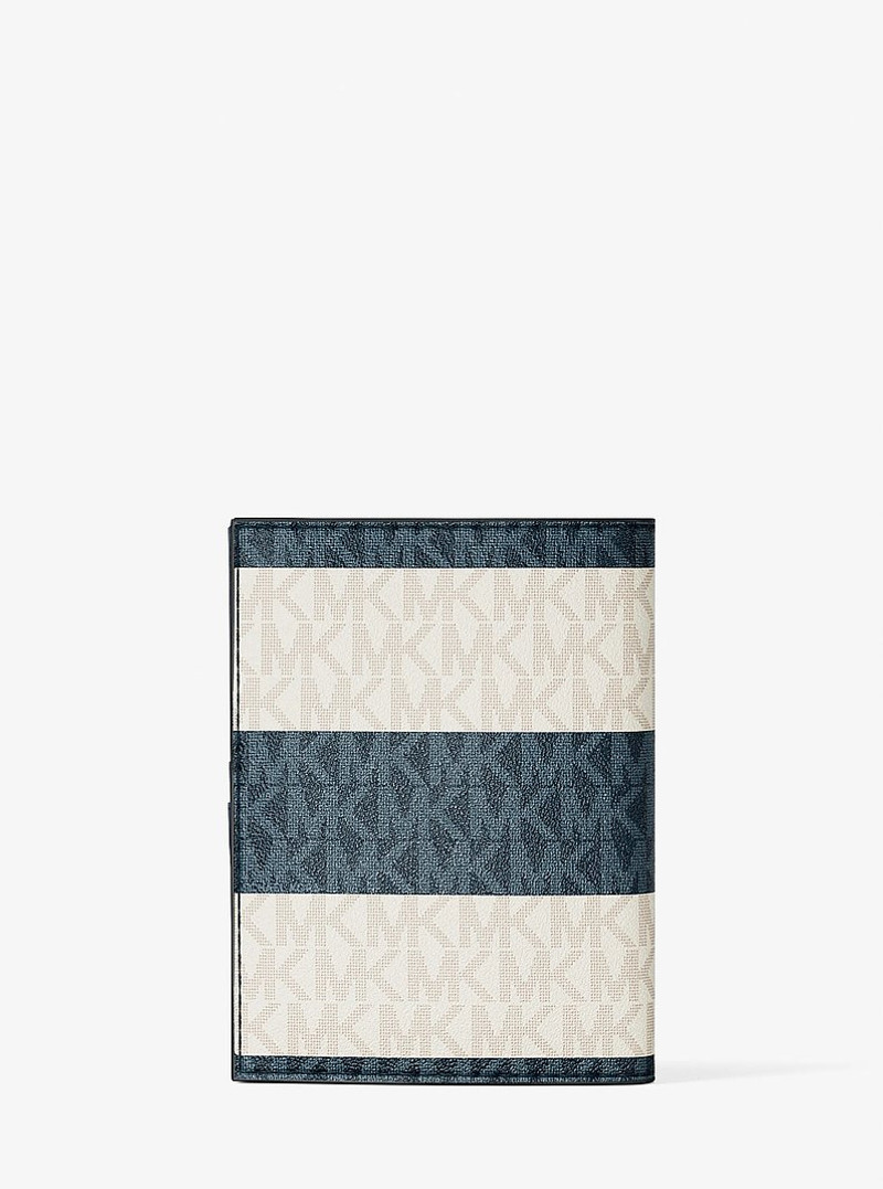 Jet Set Travel Medium Striped Signature Logo Passport Case 3