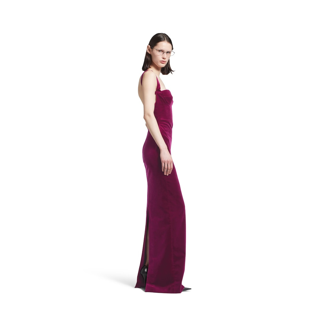 Women's Fitted Gown in Plum - 3